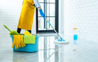 This image shows an epoxy floor being cleaned.