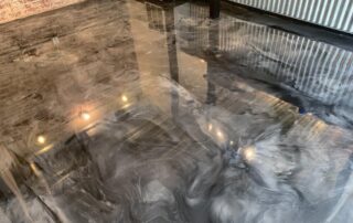 This image shows a metallic epoxy floor.