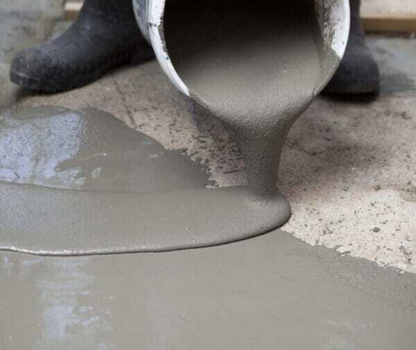 Concrete floor with an epoxy coating